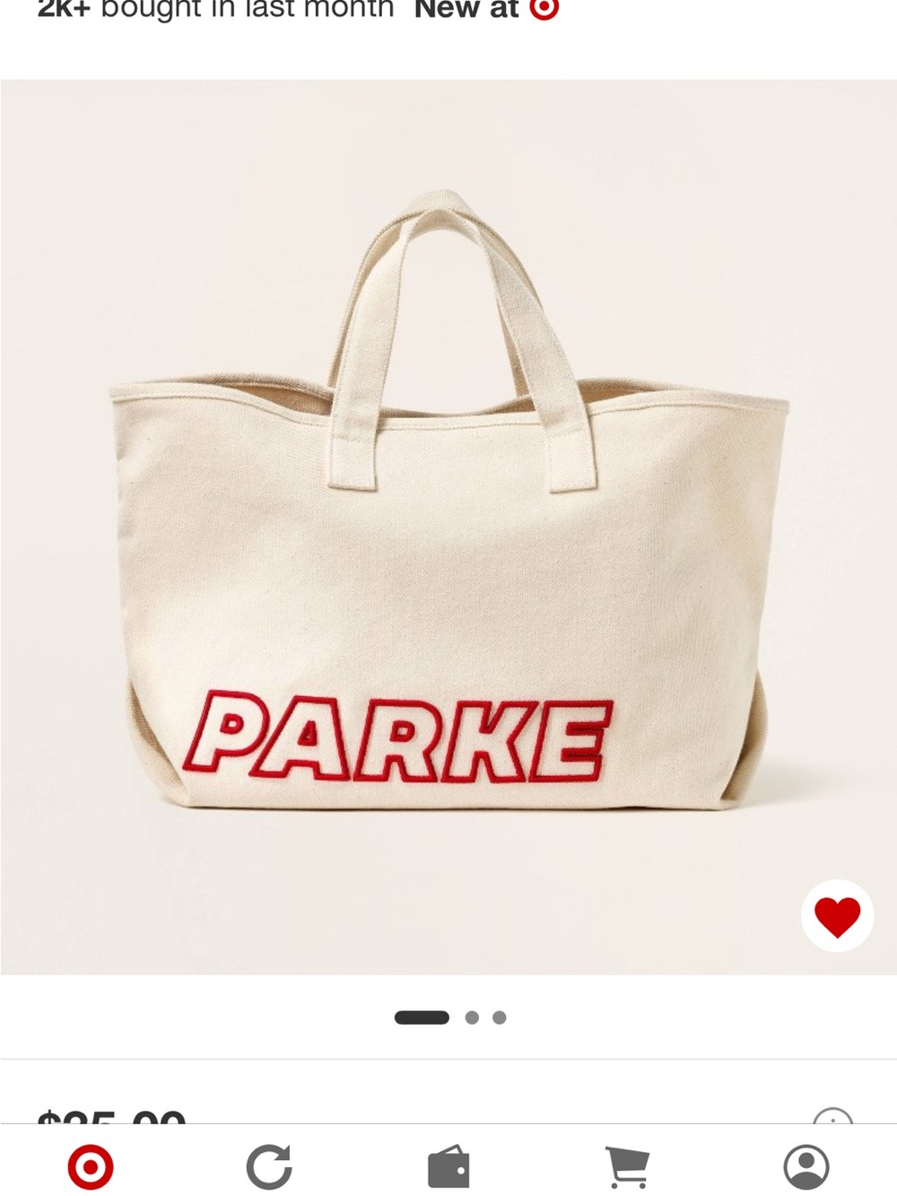 LARGE PARKE X TARGET CANVAS TOTE